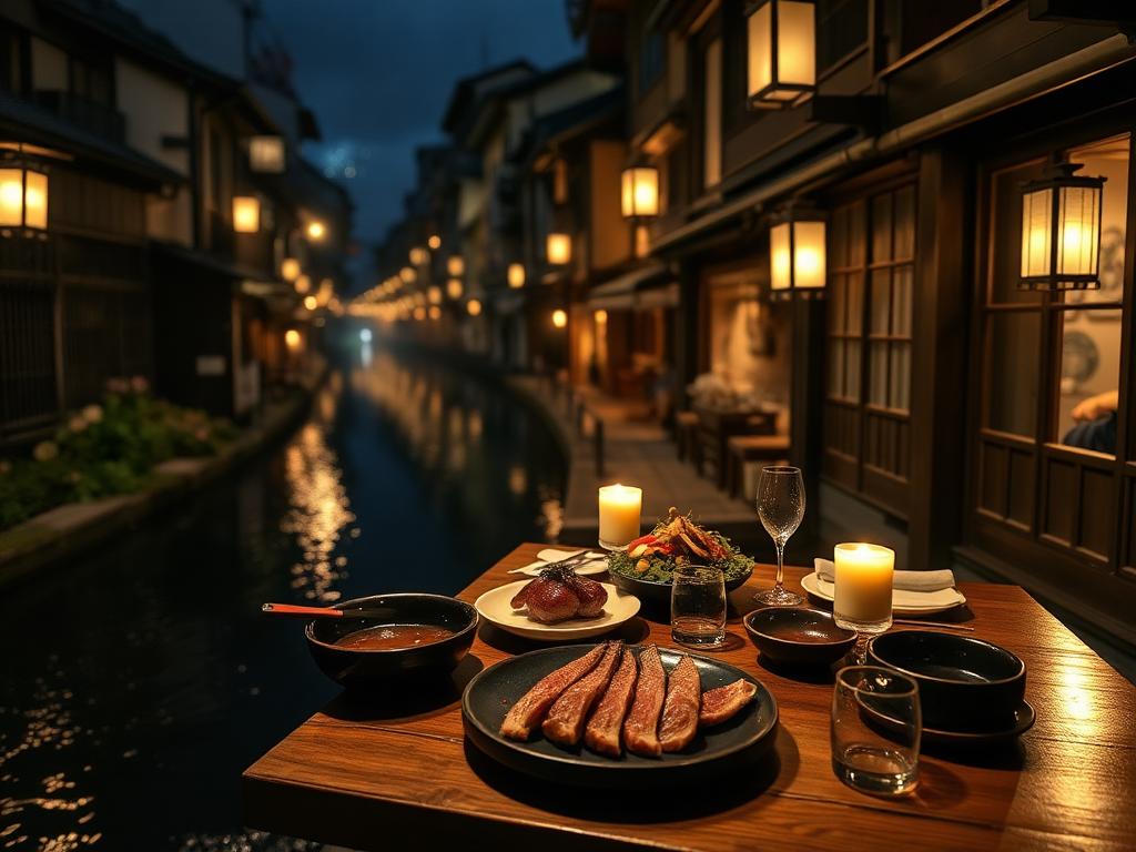 Honeymoon-diner in Pontocho Alley